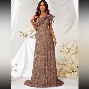 Formal sparking champagne colored dress